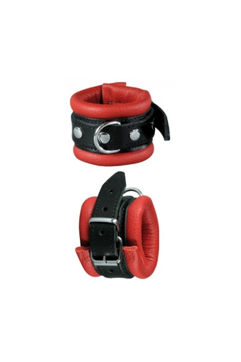 MENOTTES 5CM NOIR AVEC BANDES ROUGES