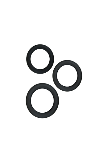 LOT DE 3 COCK-RINGS EN SILICONE NOIR RENEGADE