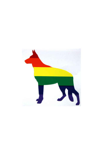 AUTOCOLLANT DOG RAINBOW 7x7