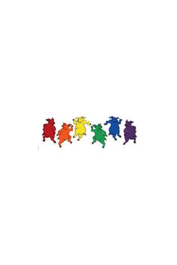 AUTOCOLLANT 6 PIGS RAINBOW 19x5,5