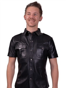 CHEMISE CUIR MANCHES COURTES