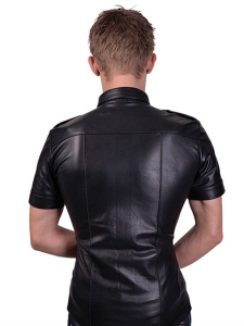 CHEMISE CUIR MANCHES COURTES