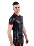POLO CUIR NOIR LISERET ROUGE MrB