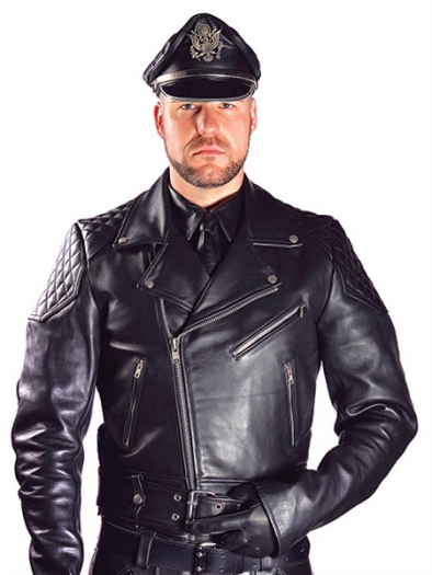 BLOUSON CUIR AVEC CEINTURE MrB