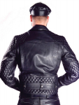 BLOUSON CUIR AVEC CEINTURE