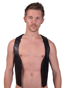GILET CUIR NOIR
