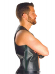 GILET CUIR NOIR MRB