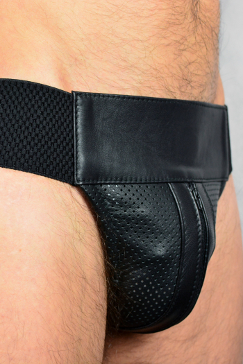 JOCK-STRAP CUIR PERFORE ZIP IEM