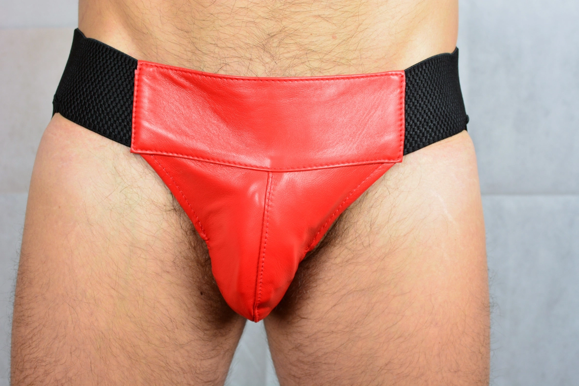 JOCKSTRAP EN CUIR IEM AVEC BANDE EN CUIR ET ELASTIQUE