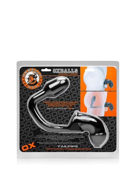 CAGE CHASTETE ET BUTT PLUG TAILPIPE OXBALLS