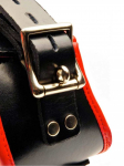 COLLIER MINERVE CUIR NOIR/ROUGE