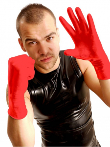 GANTS LATEX COURTS ROUGE