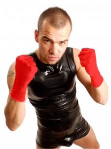 GANTS LATEX COURTS ROUGE