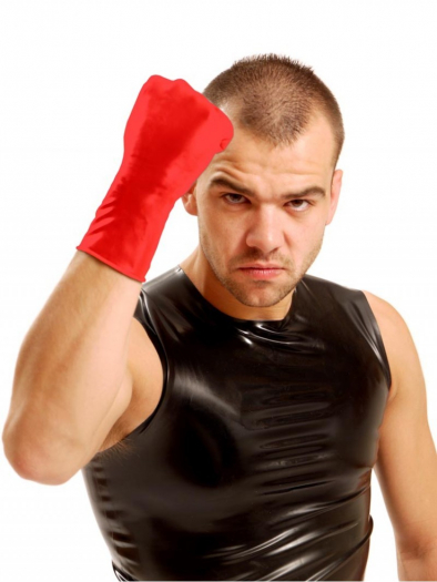 GANTS LATEX COURTS ROUGE