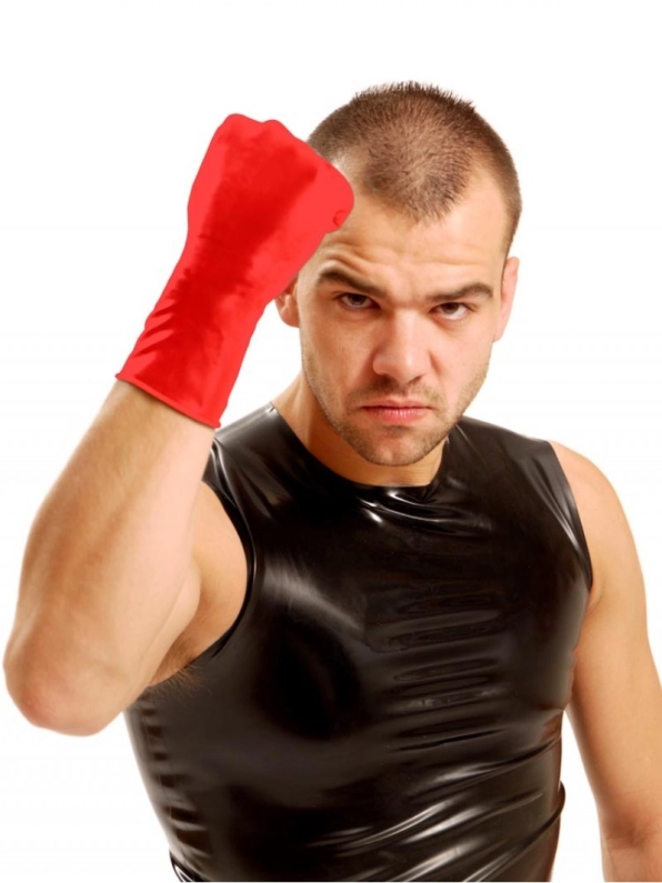 GANTS LATEX COURTS ROUGE