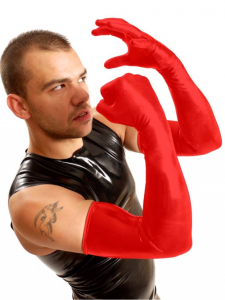 GANTS LATEX ROUGE LONGS