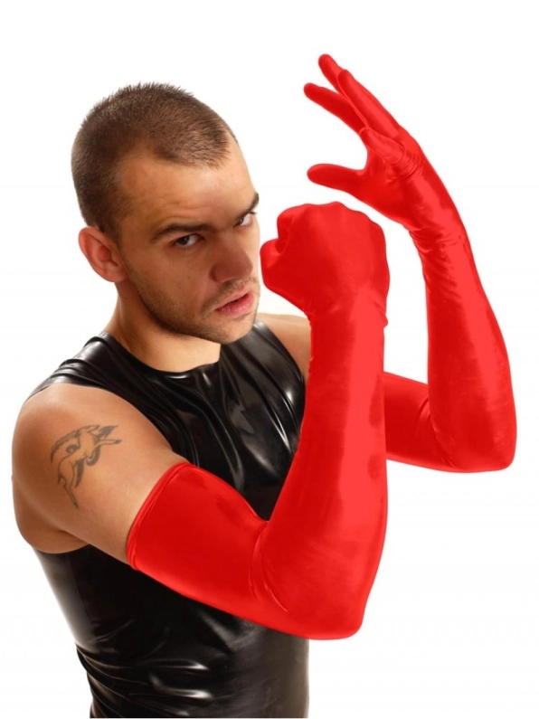 GANTS LATEX ROUGE LONGS