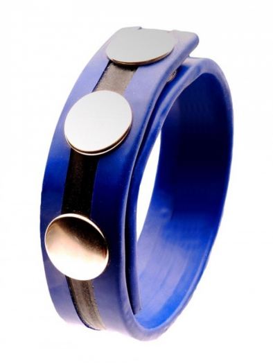 COCK-STRAP LATEX BANDES BLEUES