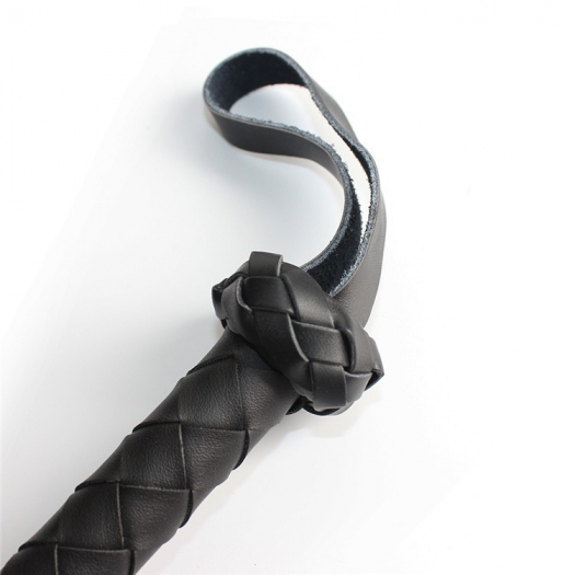 FOUET NOIR TRESSE 1.50M - PVC