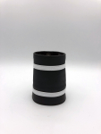 POIGNET CUIR NOIR BANDES COLOREES