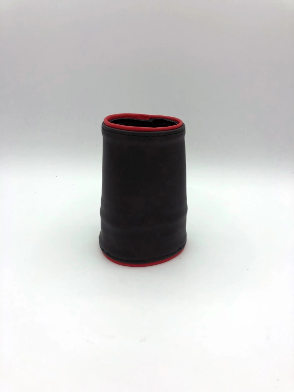 POIGNET CUIR NOIR LISERETS