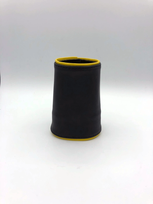 POIGNET CUIR NOIR LISERETS