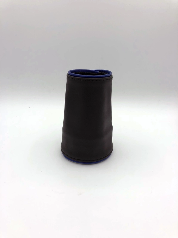 POIGNET CUIR NOIR LISERETS