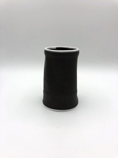 POIGNET CUIR NOIR LISERETS