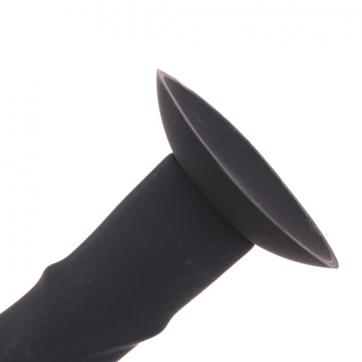 GODE SILICONE 15CM NOIR + VENTOUSE