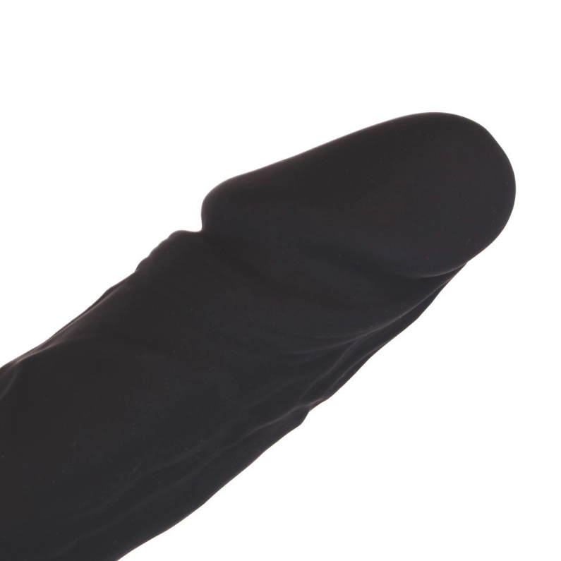 GODE SILICONE 21CM NOIR + VENTOUSE