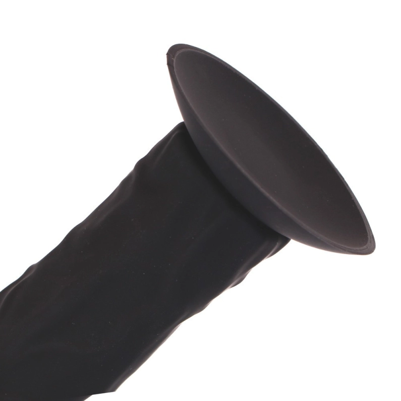 GODE SILICONE 21CM NOIR + VENTOUSE