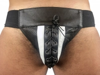 JOCKSTRAP EN CUIR IEM MICROPERFORÉ AVEC LACET