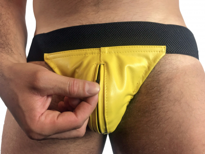 JOCK-STRAP CUIR ZIP AVEC ELASTIQUE