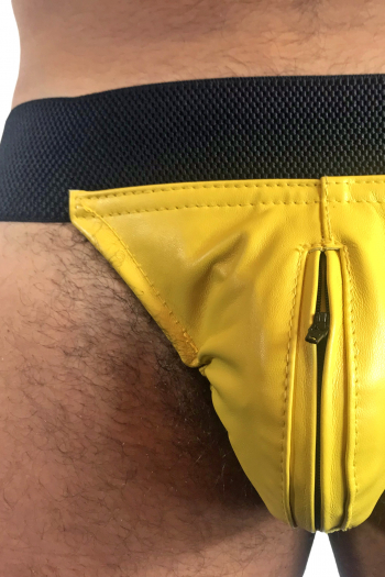 JOCK-STRAP CUIR ZIP AVEC ELASTIQUE IEM