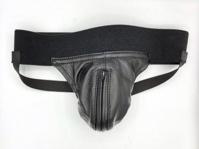 JOCK-STRAP CUIR ZIP AVEC ELASTIQUE