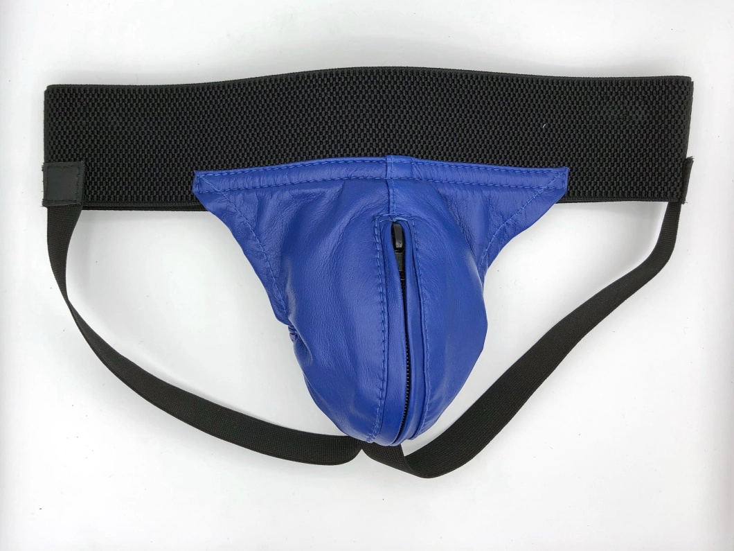 JOCKSTRAP IEM EN CUIR AVEC BANDE ELASTIQUE ET ZIP CENTRAL
