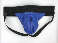 JOCKSTRAP IEM EN CUIR AVEC BANDE ELASTIQUE ET ZIP CENTRAL