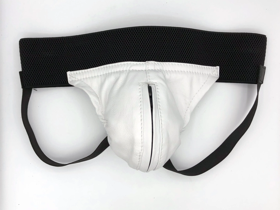 JOCKSTRAP IEM EN CUIR AVEC BANDE ELASTIQUE ET ZIP CENTRAL