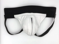 JOCKSTRAP IEM EN CUIR AVEC BANDE ELASTIQUE ET ZIP CENTRAL