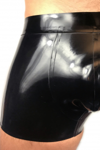 SHORT BACKLESS LATEX NOIR