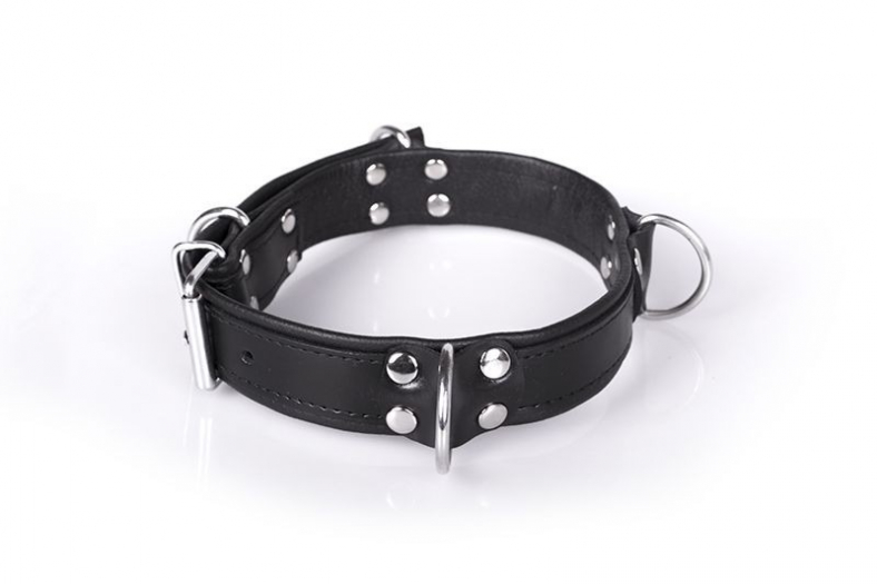 COLLIER CUIR 4 ANNEAUX