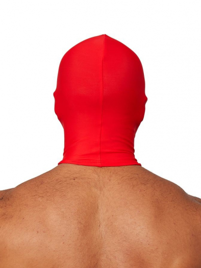 CAGOULE ROUGE EN SPANDEX OUVERTURE GRANDE BOUCHE ET YEUX MrB