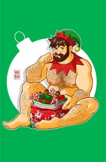 TEE-SHIRT VERT KELLY ADAM LIKES SANTA'S SACK