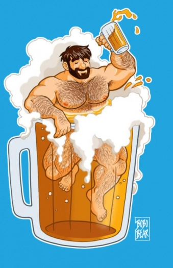 TEE-SHIRT BLEU CARAÏBES ADAM LIKES BEER