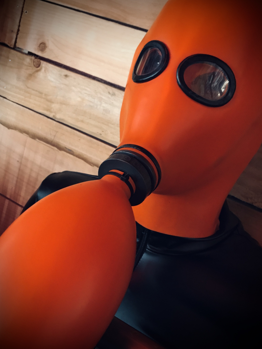 GREEFEI Masque Cagoule Latex Noir,Masque Caoutchouc Intégral