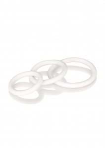 LOT DE 3 COCK-RINGS EN LATEX BLANC