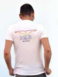 T-SHIRT MR B PRIDE RAINBOW BLANC