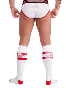 CHAUSSETTES FOOTBALL BLANC/ROUGE MR.B URBAN