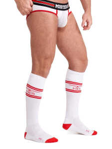 CHAUSSETTES FOOTBALL BLANC/ROUGE MR.B URBAN