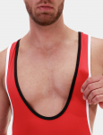 COMBINAISON DE LUTTE ALLAN ROUGE/NOIR/BLANC BARCODE